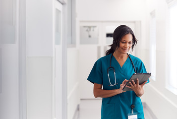 Nurse walking in a hospital